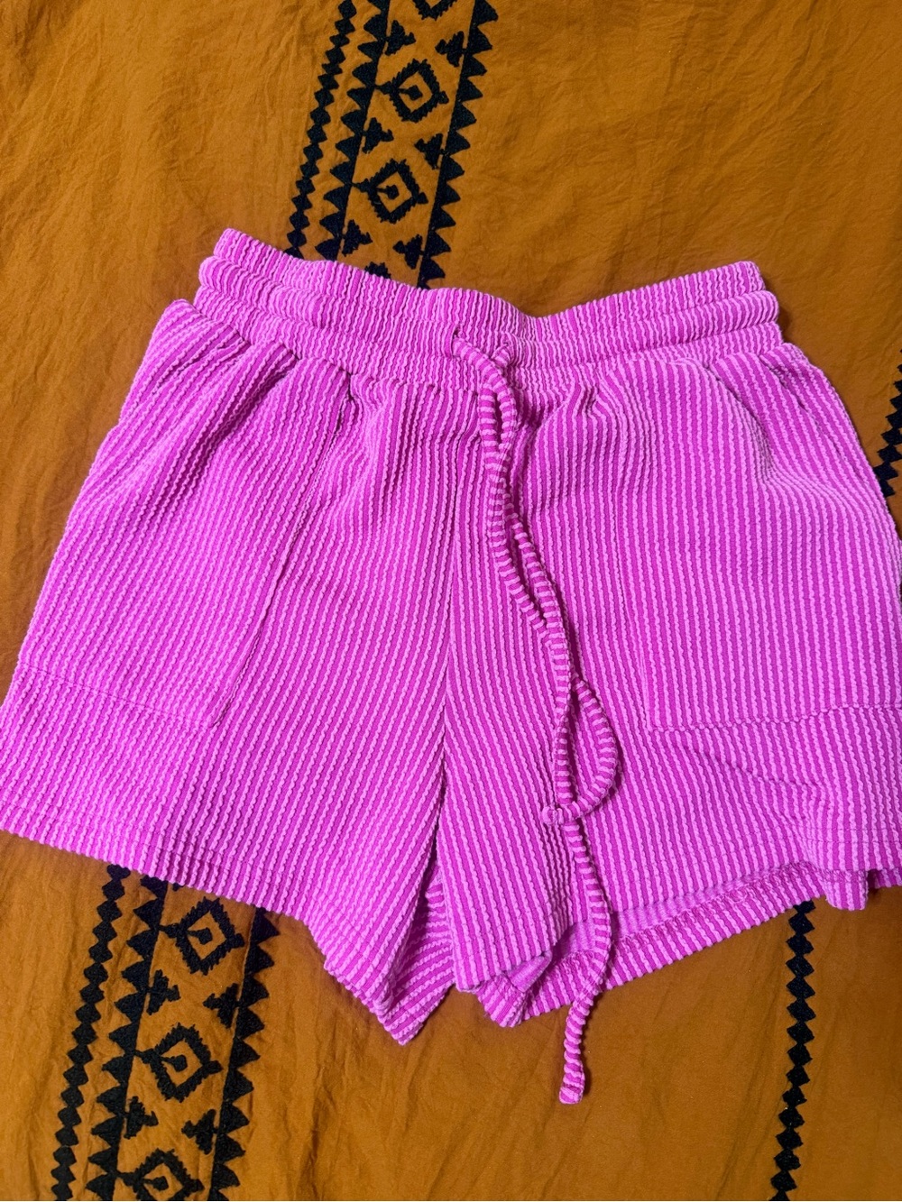 Women’s Ribbed Pink Short Set - Picture 2 of 3
